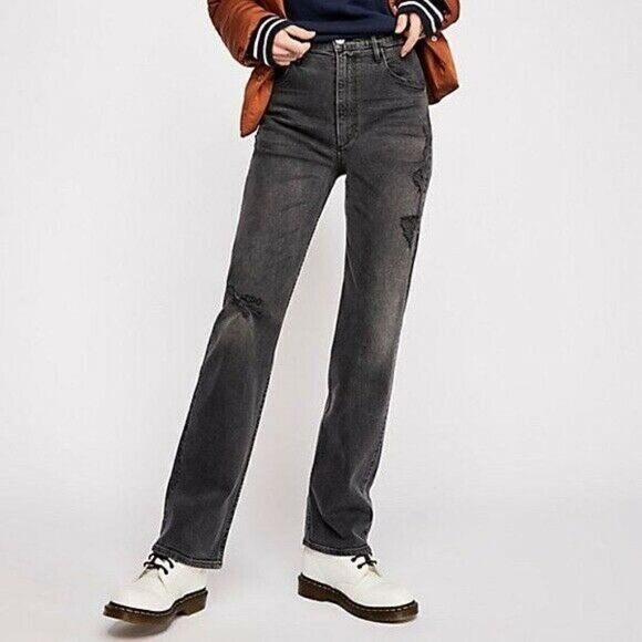 NWT FREE PEOPLE 3x1 ADDIE LOOSE FIT STRAIGHT LEG RIGID DENIM JEANS - Picture 2 of 5